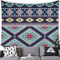 Wandtapijt met Azteekse geometrische patronen en blauwe en gele strepen - 100cmx70cm / Pattern 13