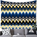 Azteeks wandkleed met blauwe en gele zigzagpatronen voor modern interieurdecor - 100cmx70cm / Patroon 15