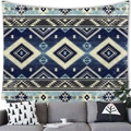 Azteeks wandtapijt met blauwe geometrische patronen voor huisdecoratie - 100cmx70cm / Pattern 16