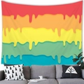 Tapisserie abstraite à gouttes colorées sur mur blanc au-dessus d'un canapé gris - Style 19 (Goutte de Fluide Multicolore) / 100x70cm