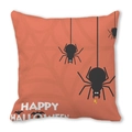 Halloween pillowcase featuring black spiders and Happy Halloween text on orange background - Spider Web Background (28)
