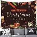 Kerst wandkleed met sneeuwman en feestelijke details boven een bank in de kamer - 100x70(Perzikhuid) / Donkere Feestillustratie Collectie Stijl (12)