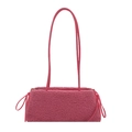 Chic rose pink plush faux fur tote bag with slim shoulder straps and soft texture - Basic Style / Pink