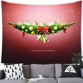 Detalle de tapiz navideño con una corona roja festiva y mensaje de Feliz Navidad grabado - 150x100(Piel de Melocotón) / Estilo Guirnalda Degradado Rojo (6)