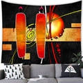 Detailed scene of abstract African women tapestry hanging over a minimalist sofa - 100x70cm (Peach Skin) / Red Robe Figure Sun Spiral Style (7)