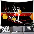 Close-up of African woman abstract wall tapestry fabric texture and modern art patterns - 100x70cm (Peach Skin) / White Lines Red Stripes Minimalist Style (5)