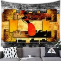 Detailed texture of African woman abstract wall tapestry hanging above a modern sofa - Red Dress Tribal Woman Style (15) / 100x70(Peach Skin)