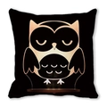 Veilleuse LED hibou 3D avec plaque acrylique et lueur jaune chaud sur coussin noir - Lampe Décorative Hibou (40)