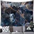 Modern abstract marble wall tapestry with gold fluid veins and deep blue textures - 100x70(Peach Skin) / Blue Black Gold Flow Pattern