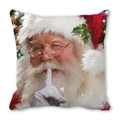 Christmas Santa Claus watercolor pillow cover with shushing pose on white background - Santa Claus Making Shushing Gesture Pattern (8)