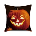 Halloween decorative pillow case with spooky Jack-o'-lantern pumpkin face print - Orange Yellow Black Jack-O-Lantern (27)