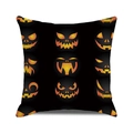 Halloween pillowcase featuring nine pumpkin faces in 3x3 grid on a black backdrop - Black Base Nine Jack-O-Lantern Faces (29)