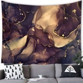 Abstract marble tapestry with purple and gold fluid art texture for wall decor - 150x100(Peach Skin) / Purple Blue Gold