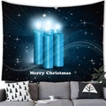 Frohe Weihnachten Wandteppich mit blauen Kerzen und Schneeflocken für die Wanddeko - 7 / 150x100(Pfirsichhaut)