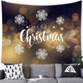 Frohe Weihnachten Wandteppich mit weißen Schneeflocken auf elegantem goldenem Hintergrund - 8 / 150x100(Pfirsichhaut)
