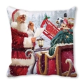 Christmas watercolor Santa Claus with red gift sleigh on peach skin pillowcase - Santa Claus and Gift Sleigh Pattern (15)