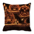 Halloween peach skin cushion with glowing jack-o-lanterns and candle oil painting art - Vintage Oil Paint Pumpkin Style (13)