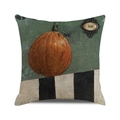 Halloween pumpkin cushion cover with boo text and retro green checkerboard design - Retro Dark Green Pumpkin BOO Frame (34)
