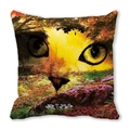 Halloween decorative black cat pillow cover with surreal oil painting forest pattern - Oil Paint Forest Cat (36)