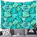 Tapisserie de feuilles de monstera tropicales en sarcelle et menthe au-dessus d'un canapé - 100X70 / Monstera Sarcelle et Menthe (19)