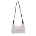Borsa sottobraccio bianca a mezzaluna con fiocchi neri e eleganti doppie tracolle - Bianco Senza Pendente