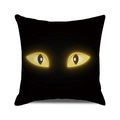 Fodera per cuscino nera di Halloween con occhi di gatto gialli luminosi per il divano casa - Occhi di Gatto Gialli Luminosi (1)
