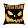 Halloween Kissenbezug mit leuchtendem Kürbisgesicht und schwarzem Hintergrund-Design - Pumpkin Speaker Text Design (14)