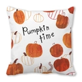 White Halloween pillow cover with orange pumpkins and Pumpkin time text for home decor - Pumpkin Time Style (26)
