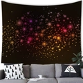 Detailed living room view of a colorful galaxy starry tapestry hanging above a grey sofa - 100x70(Peach Skin) / Starry Sky Fireworks Style (5)