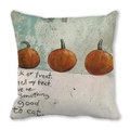 Halloween pumpkin peach skin cushion cover with Trick or Treat artistic print design - Hand-drawn Pumpkin Verse Style (27)
