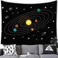 Solar system galaxy tapestry wall hanging with planets and stars over a sofa - 100X70 / Style 3 (3)
