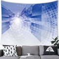 Deep blue abstract starry sky tapestry with geometric shapes over a sofa - 150x100cm / Peach Skin / Style 6 (Blue White Abstract Geometric)