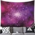 Detailed texture of bohemian mandala tapestry featuring purple nebula stars and galaxy patterns - 22 / 100x70(Peach Skin)