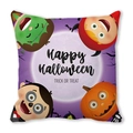 Halloween Kissenbezug mit Kürbis und Monster Motiven auf lila Mond für Sofa Deko - Cartoon Halloween Mix (24) / 45x45 cm