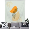 Green abstract feather plant tapestry in a minimalist Nordic Morandi art style - 150x100cm / Light Green Feather Style (1)