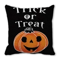 Black Halloween peach skin pillowcase with Trick or Treat pumpkin design - Black Trick or Treat Pumpkin Style (31)