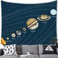 Solar system planets tapestry on dark blue background for wall decoration in a living room - 100X70 / Style 7 (7)