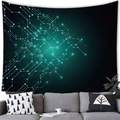 Cyberpunk style wall tapestry featuring teal circuit board patterns for home decor - 150x100cm / Peach Skin / Style 4 (Green Circuit Texture)