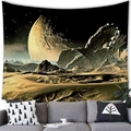 Dettaglio dell'arazzo spaziale fantascientifico che mostra la trama e l'effetto sulla parete - 100x70cm / Stile 5 (Peluche Corto)