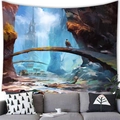 Dettaglio di un arazzo artistico con pianeti appeso sopra un divano per decoro casa - 150x100cm / Stile 11 (Peluche Corto)