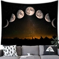 Dettaglio delle fasi lunari e della stampa cielo stellato su arazzo in tessuto - 150x100cm / Stile 12 (Peluche Corto)