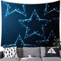 Deep blue starry sky tapestry with glowing constellation patterns over a modern sofa - 100x70(Peach Skin) / Blue Glowing Constellation Style (10)