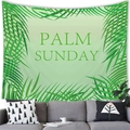 Tapisserie murale Palm Sunday avec feuilles tropicales vertes pour décoration de salon - 100X70 / Style Vert Clair PALM SUNDAY (11)