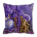 Purple and gold Christmas pillowcase with gift boxes and ornaments on peach skin fabric - Purple Christmas Theme Style (16)