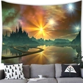 Arazzo foresta onirica con cielo stellato surreale e paesaggio di montagna - Cielo Stellato Magico (2) / 150x100cm (Pelle di pesca)