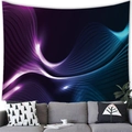 Arazzo da parete astratto con linee neon viola e blu sopra un divano moderno - 3 / 100x70(Pelle di Pesca)