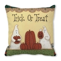Halloween Trick or Treat throw pillow case with vintage ghost and pumpkin prints - Ghost Pumpkin Vintage Style (38)