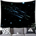 Starry sky tapestry with colorful meteor shower pattern hanging over a grey sofa - 100x70(Peach Skin) / Dark Meteor Shower Style (13)