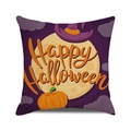 Halloween Kissenbezug mit Kürbis, Mond und Happy Halloween Schriftzug in Orange und Lila - Orange Happy Halloween Design (26)