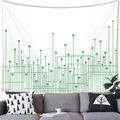 Arazzo decorativo con linee geometriche verdi e punti su tessuto bianco moderno - 12 / 100x70(Pelle di Pesca)